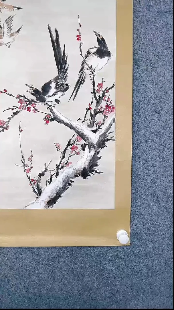 绘画秋**叶V250709-2-599 花鸟 2.8平尺 纸本镜片