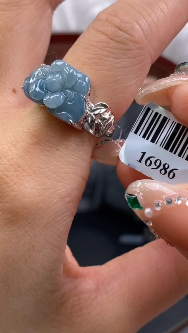 颈饰银S925镶嵌翡翠净货16986