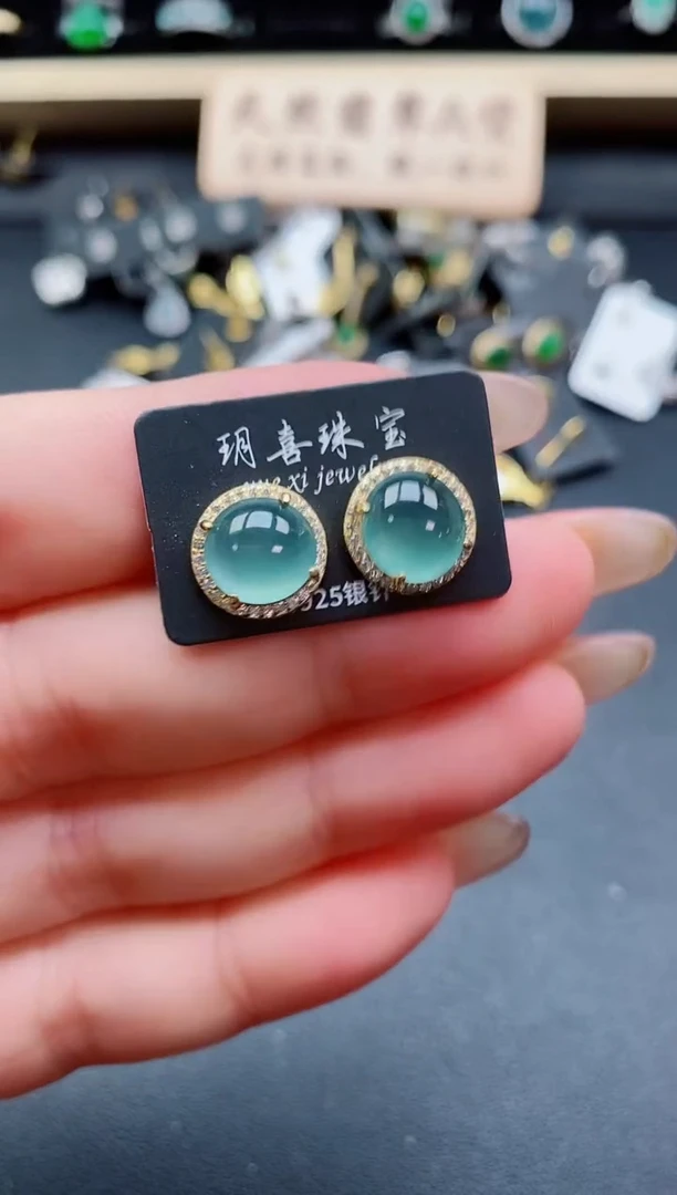 银S925镶嵌戒指翡翠1