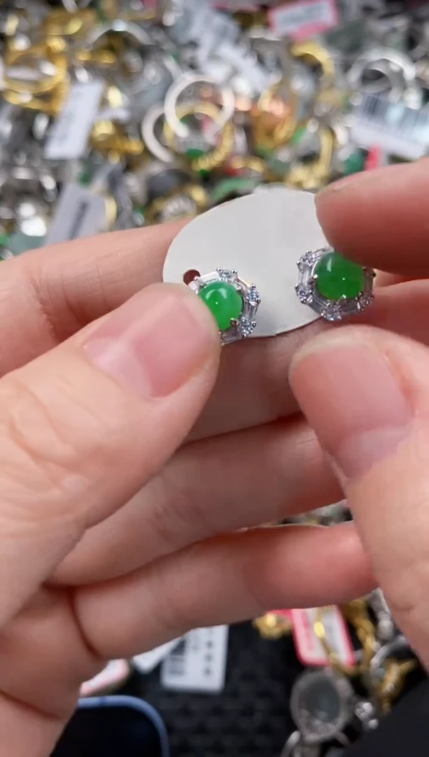 银S925镶嵌戒指翡翠999   7