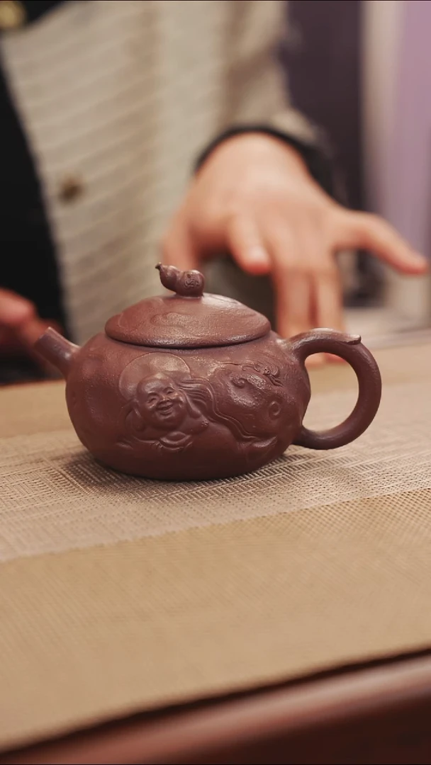 原矿老紫泥福禄双全紫砂壶16