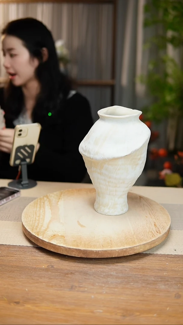 【闪购商品】陶瓷花器陶瓷花瓶手捏瓶003瑕疵