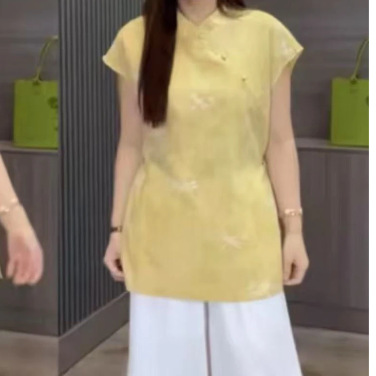 5806-重工印花国风新中式大码国风半袖衫