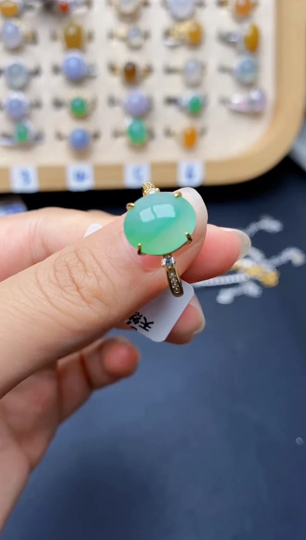 银S925镶嵌戒指翡翠2168
