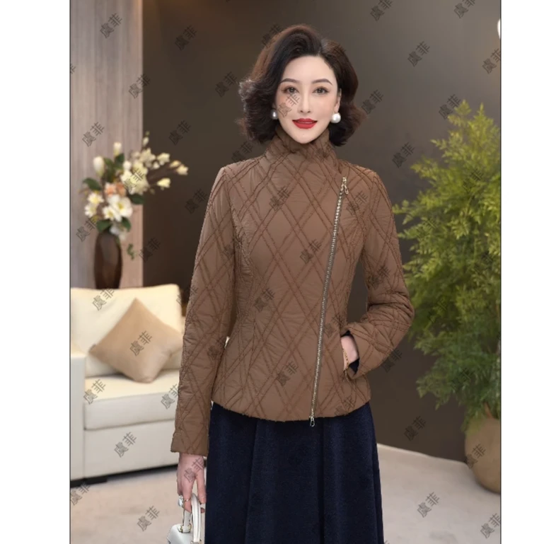 2025冬新款高奢轻软棉服绗绣高雅时尚气质保暖百搭棉服
