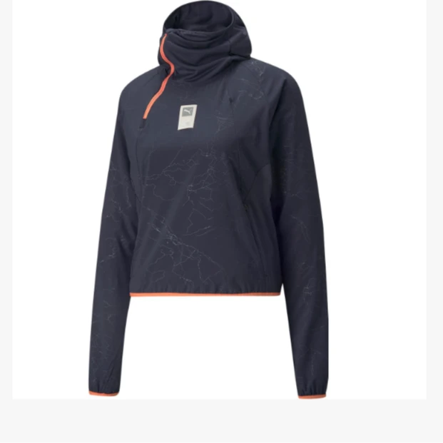 PUMA/彪马【大仓】满印贴标半拉链长袖连帽卫衣女款521416-43
