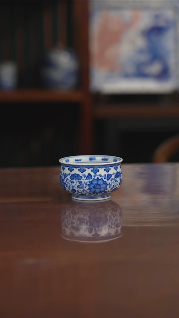 晓月柴窑 缠枝杯