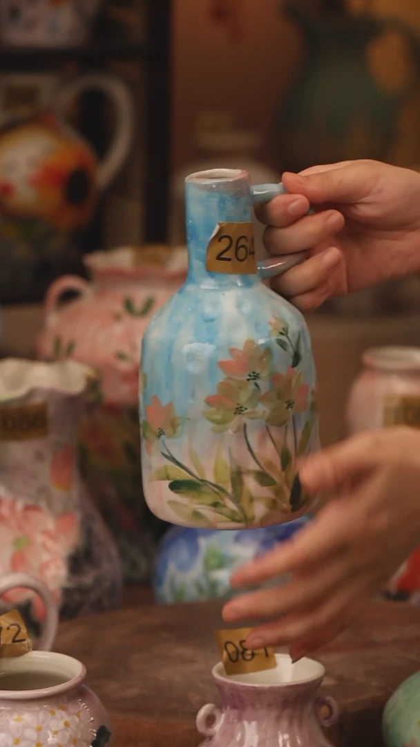 陶瓷264景德镇设计师手作花器摆件侘寂风