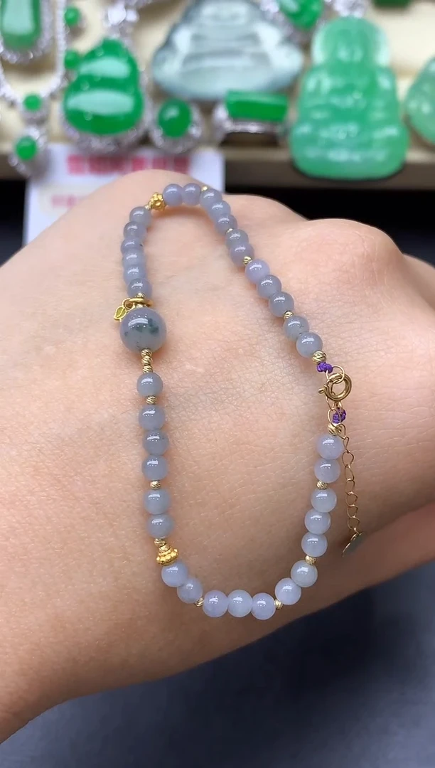 18K金镶嵌手链翡翠161-中国好珍宝