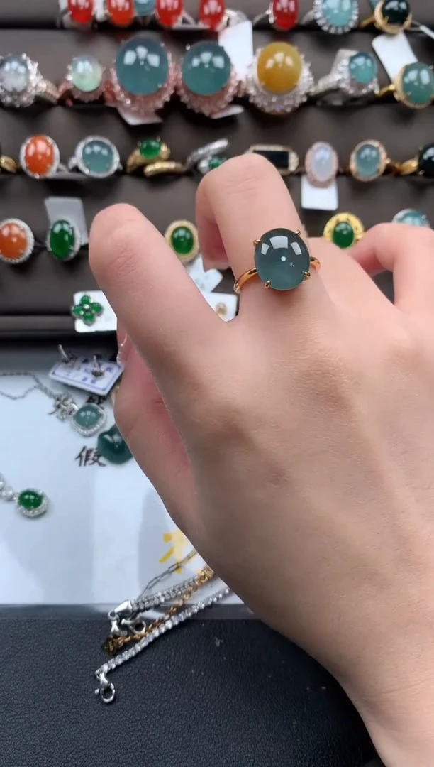 【闪购商品】翡翠戒指银S925镶嵌5125