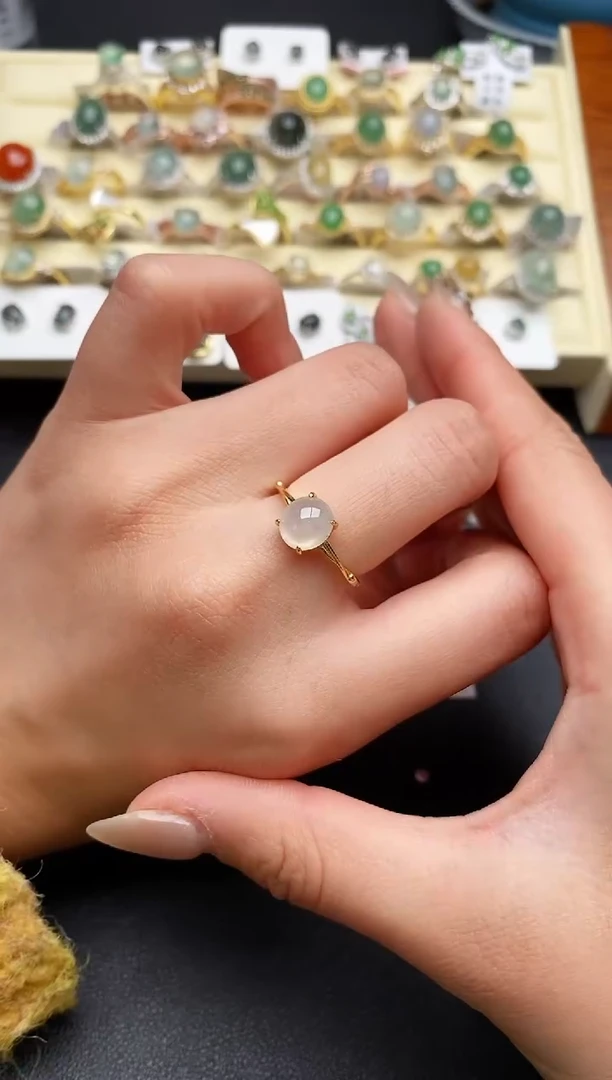 【闪购商品】翡翠戒指银S925镶嵌11111111+4