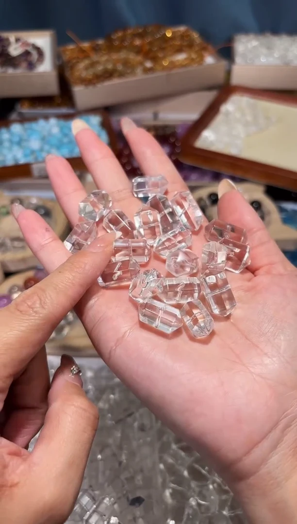 未镶嵌手串水晶全净白水晶双尖一个