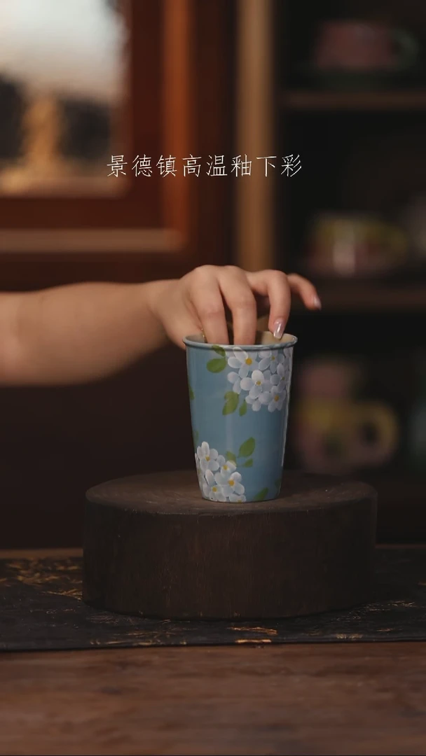 陶瓷景德镇高温釉下手绘陶瓷034