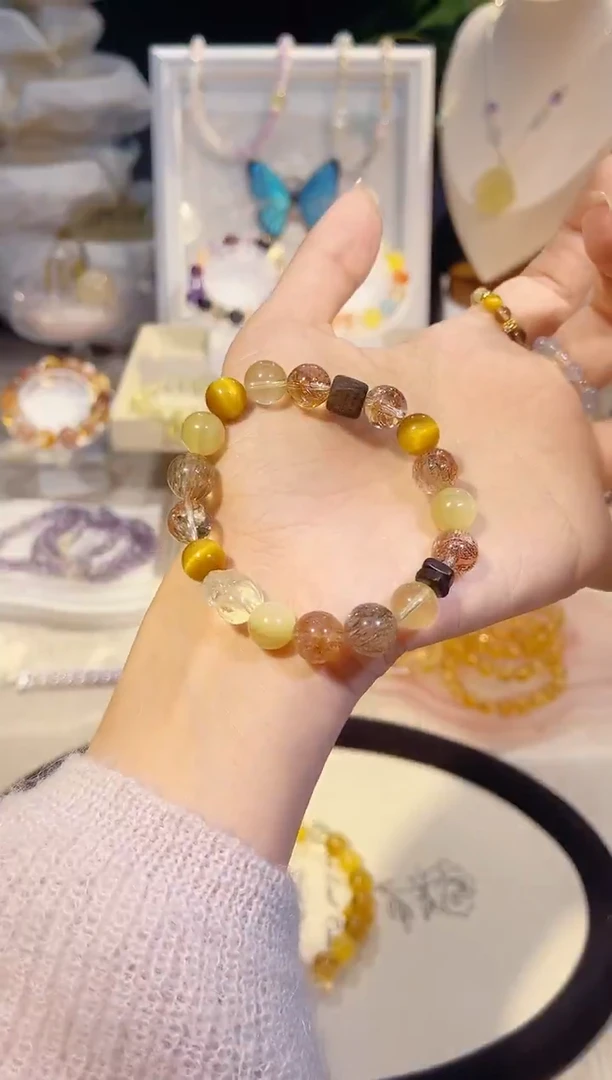 未镶嵌手串水晶貔貅黑金超七胶花