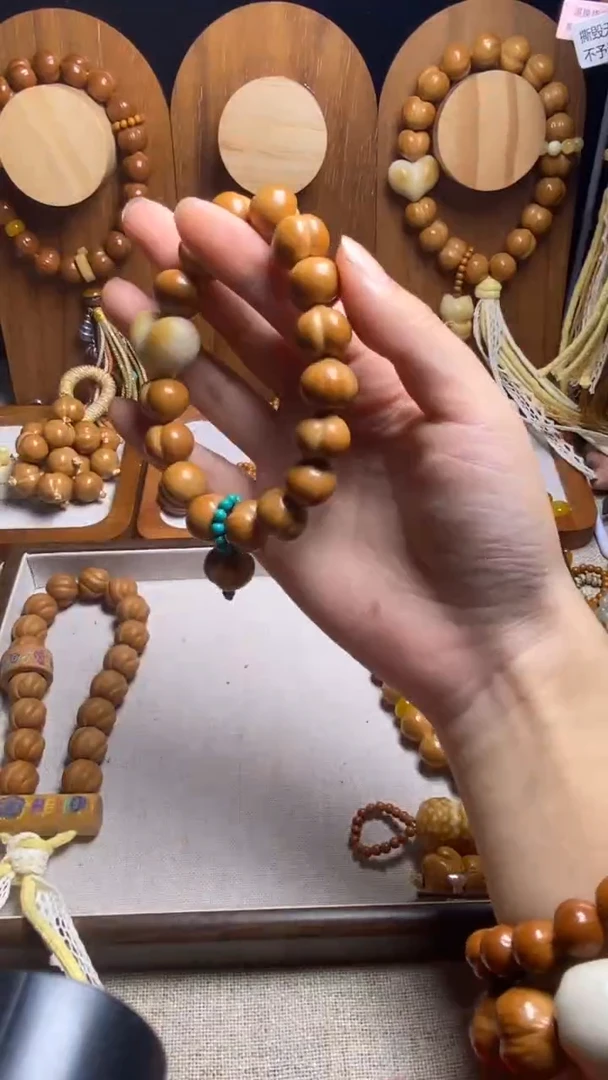 手串猴头核桃怡*全品光面聚宝盆爱心吊坠款手串
