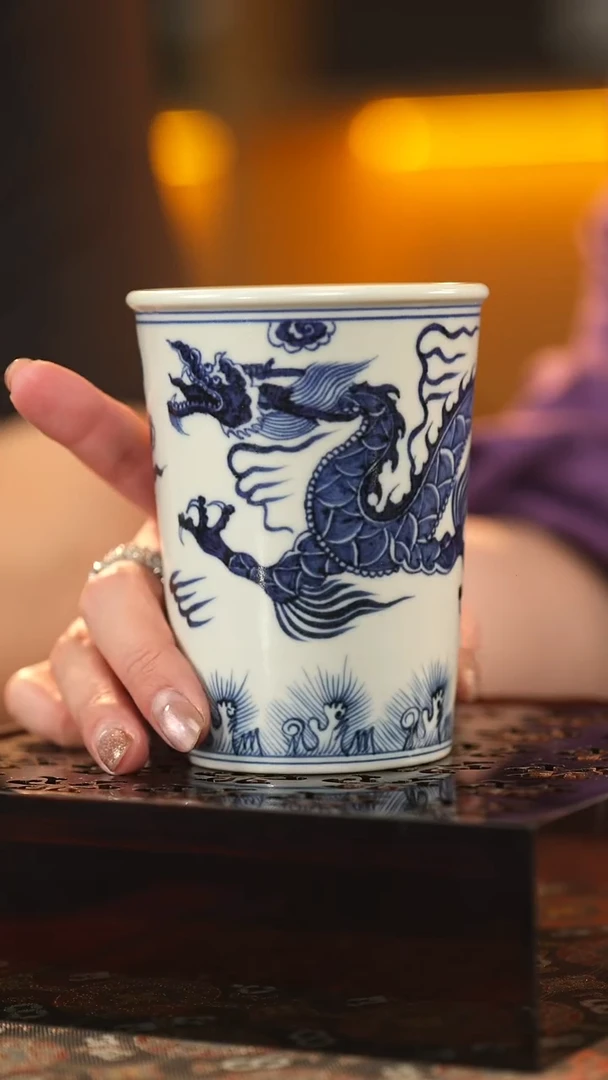 摆件陶瓷元龙可乐杯
