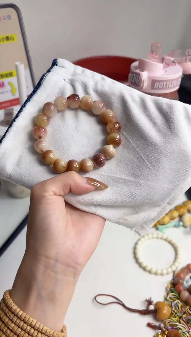 手串菩提根/象牙果沐e75紫美人玉化猫猫头14mm手串