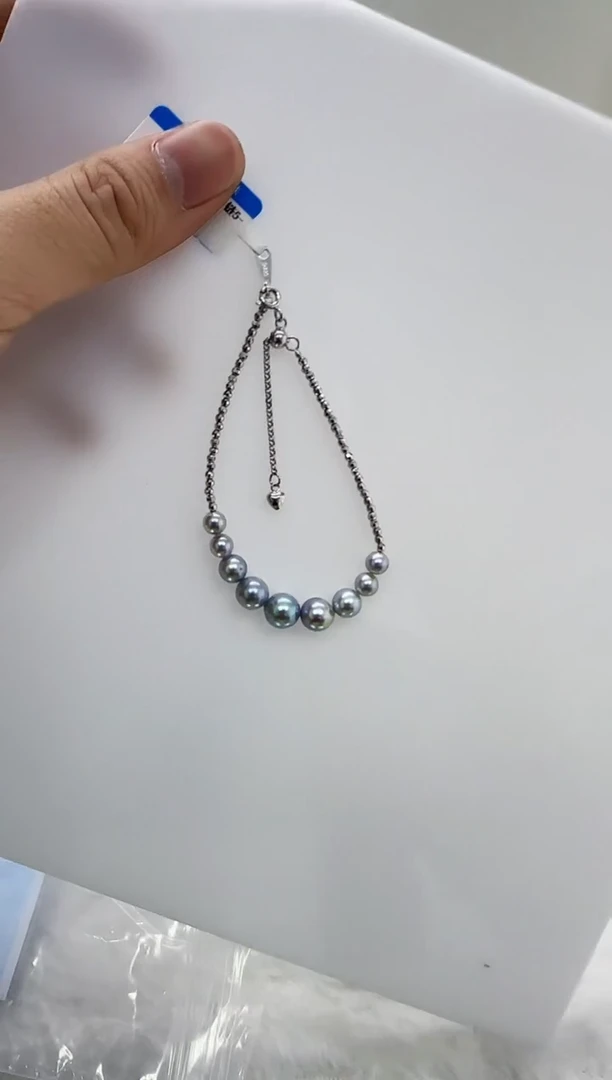 【闪购商品】海水珍珠DA银S925镶嵌c865 灰珠手链