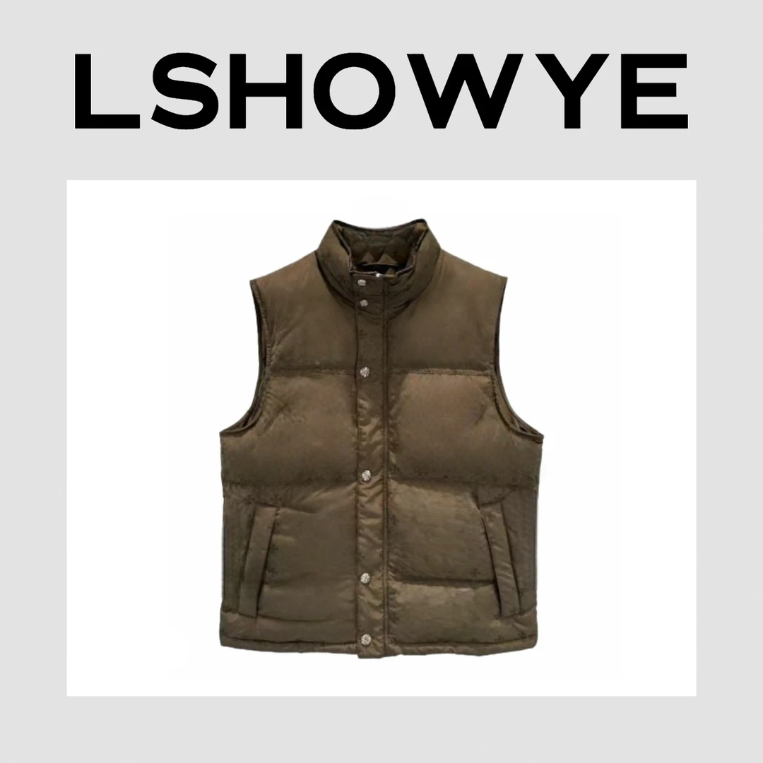 LSHOWYE｜十字架印花鹅绒羽绒马甲 m5191