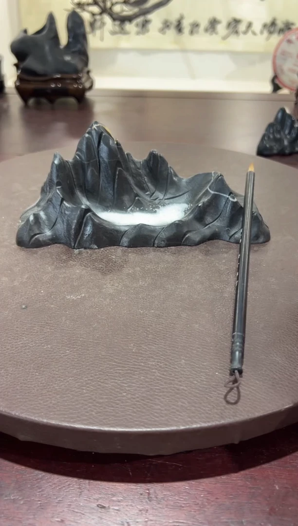 石材典雅砚台烟缸摆件