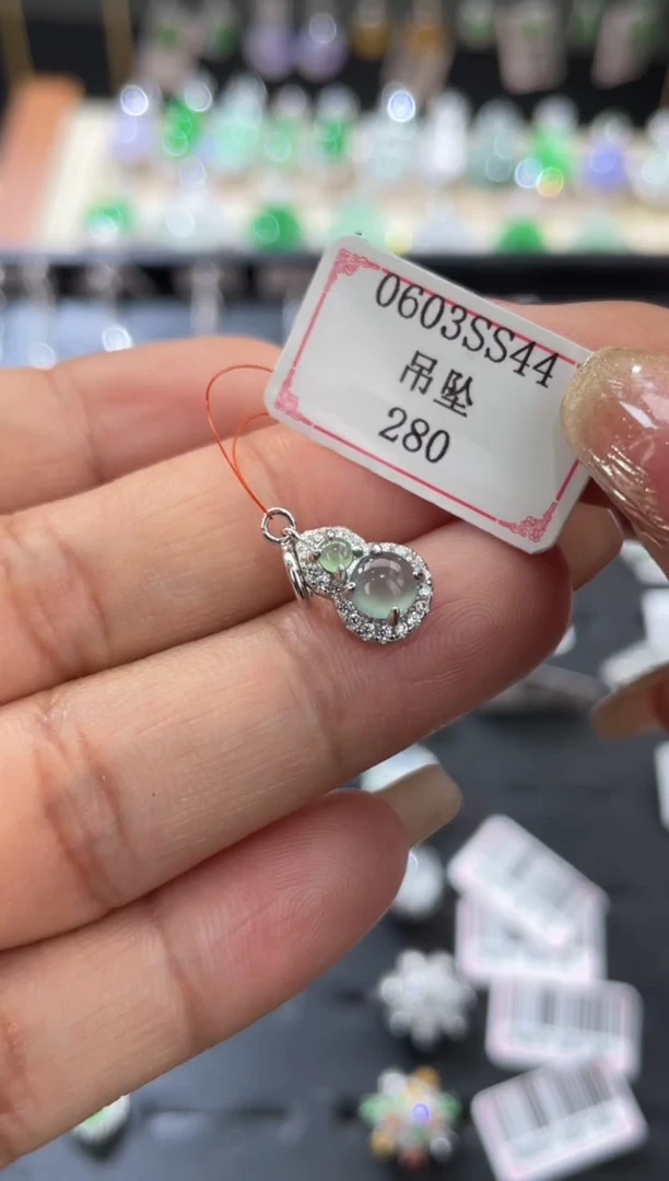 翡翠挂件银S925镶嵌0603SS44