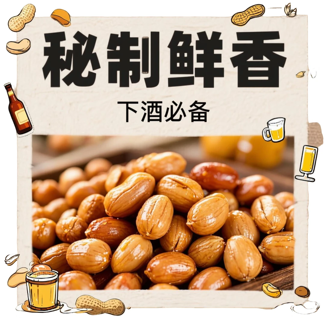 闾北秘卤鲜香带汁卤煮花生下酒零食小吃