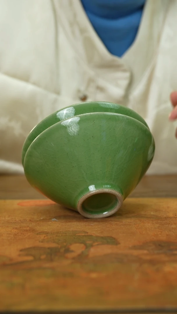 【闪购商品】翡翠绿斗笠盏两只发货