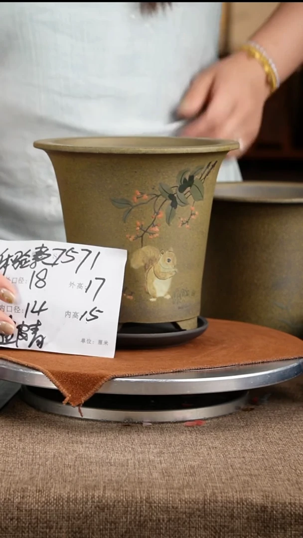 紫砂花盆花卉工艺7571+z