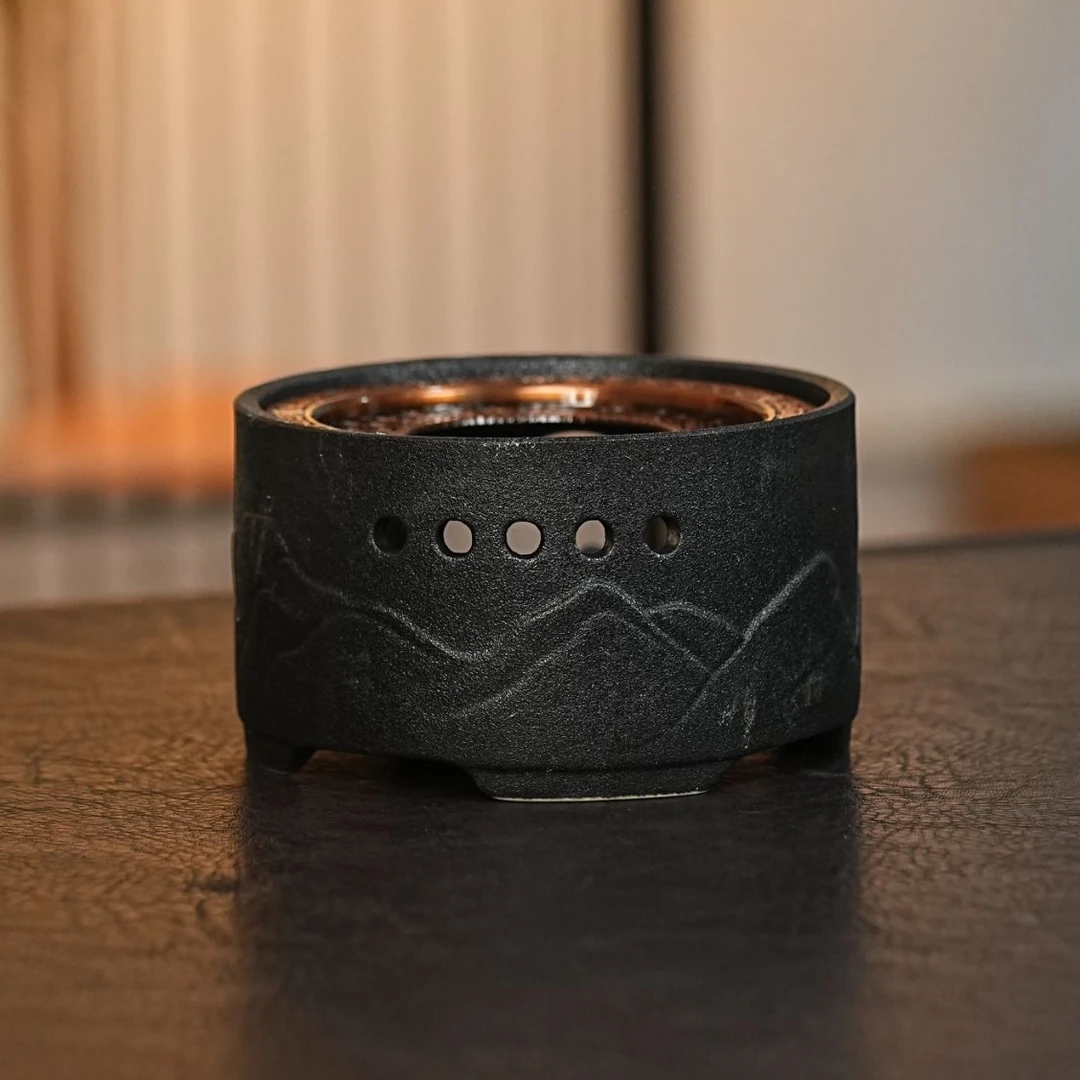 宜兴原矿紫砂围炉煮茶炭火炉如意祥云煮茶炉9924