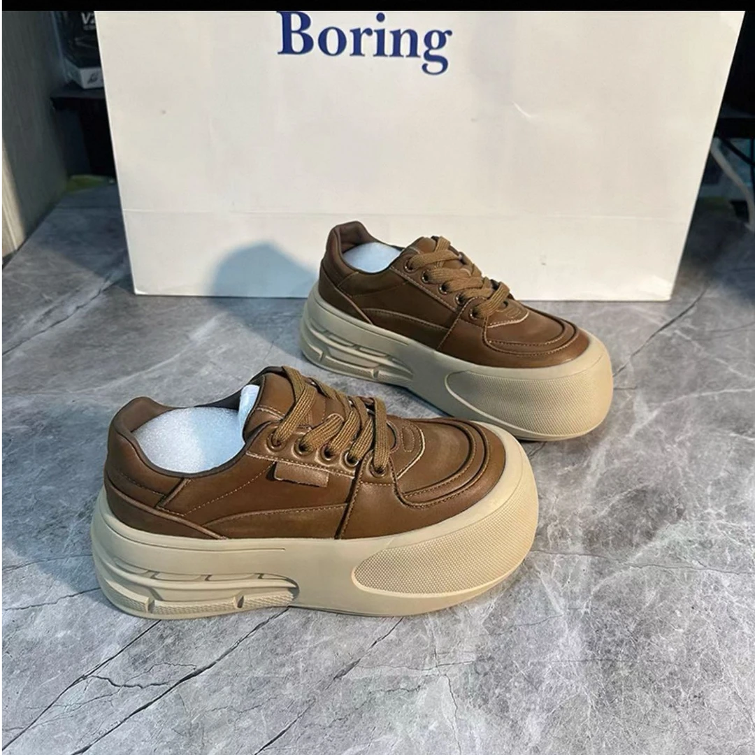 2025年系带秋季透气交叉绑带时尚休闲鞋时尚百搭女鞋丑萌厚底透气