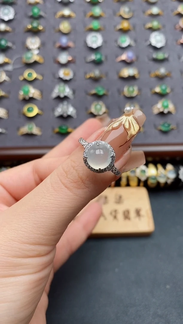 银S925镶嵌戒指翡翠.
