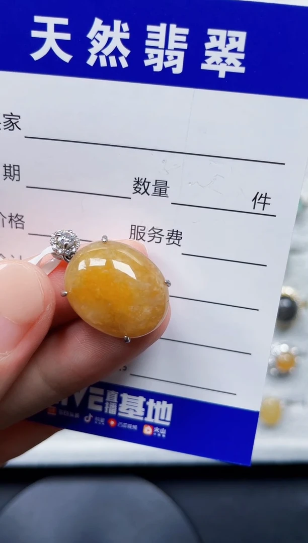 颈饰银S925镶嵌翡翠337