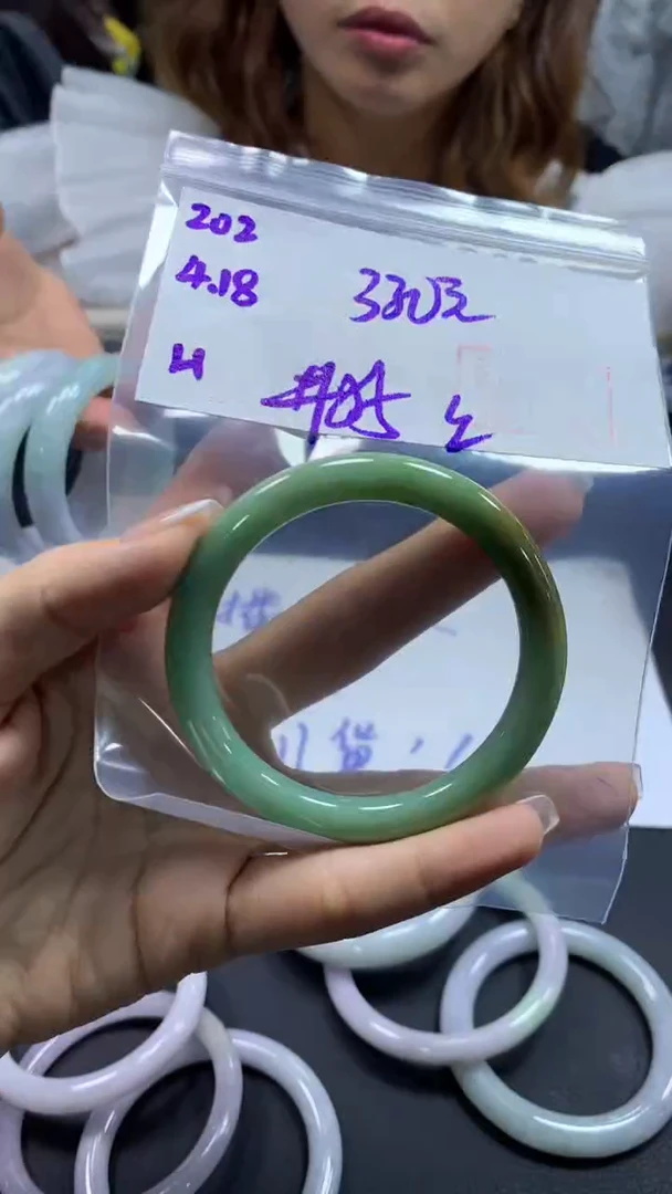 定制翡翠未镶嵌202手镯55纹+330元+拍一发一