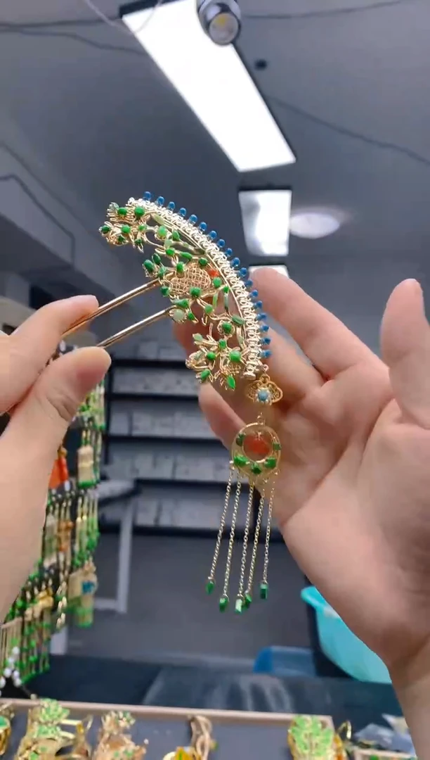 【闪购商品】翡翠耳饰合金285翡翠发簪