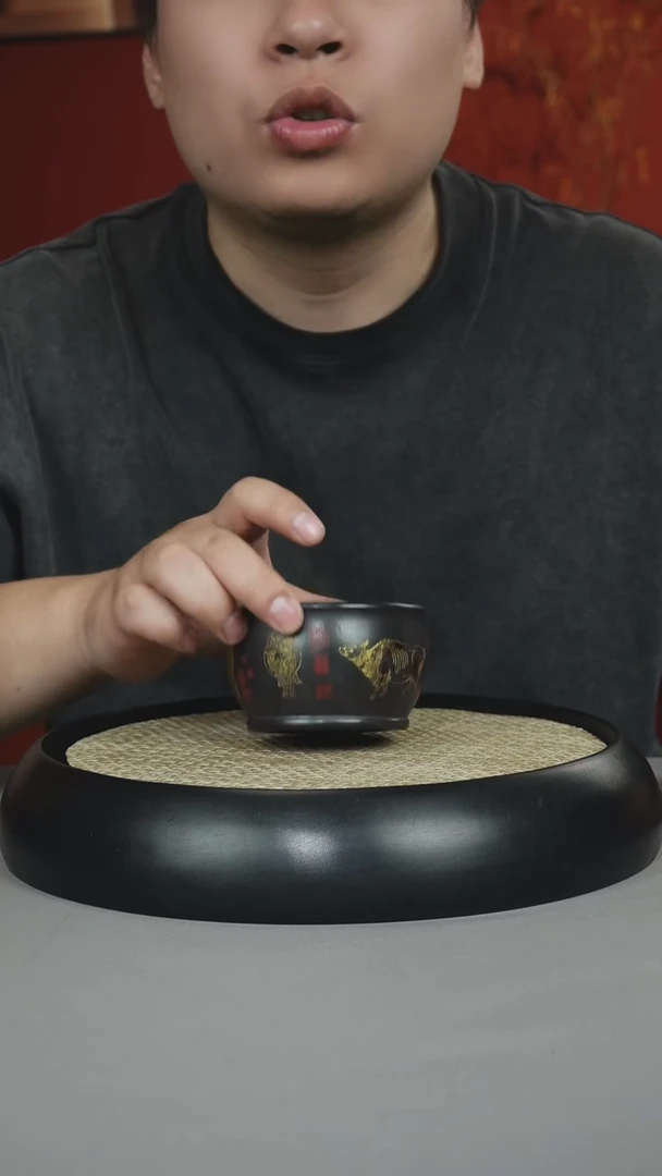 茶壶紫砂石黄 五牛杯