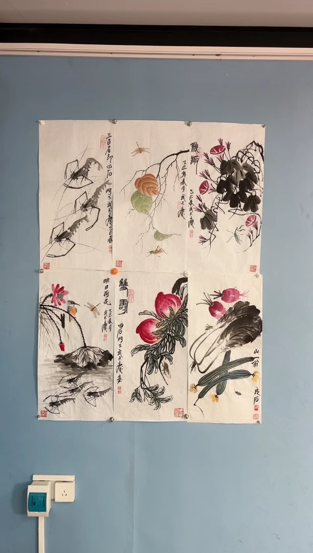国画武天庆老师6条屏