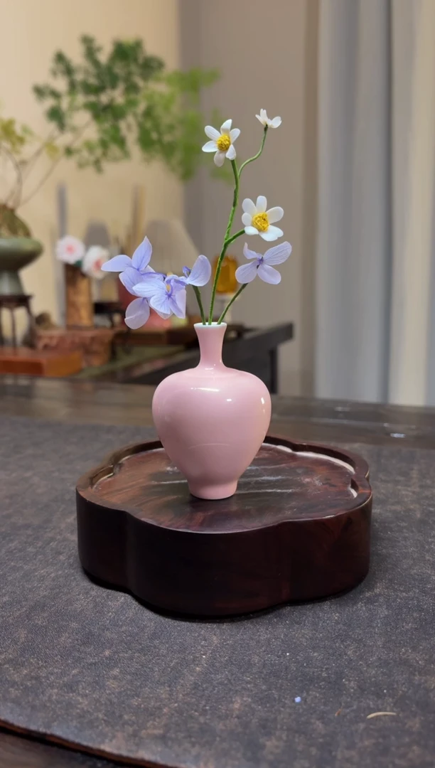 瓶陶瓷小花瓶迷你花器摆件中式（不含花）