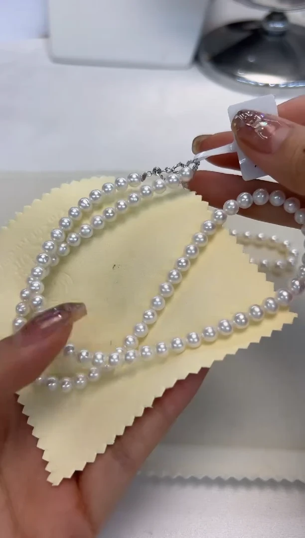 淡水珍珠银S925镶嵌颈饰5-5.5白珠项链