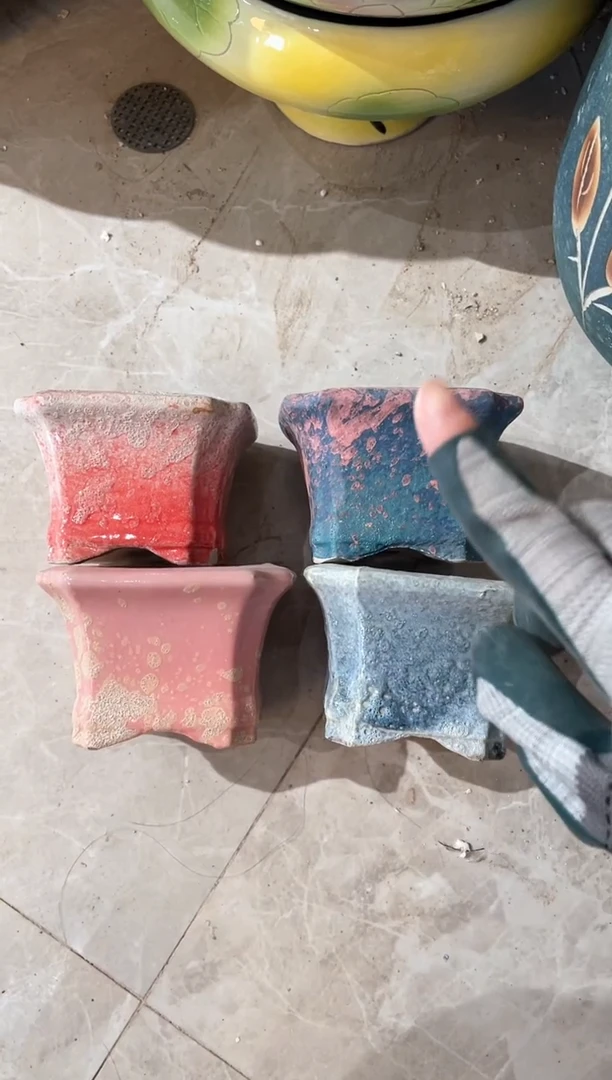 花盆7-253口7高7  4个微瑕颜色随机1-2误差