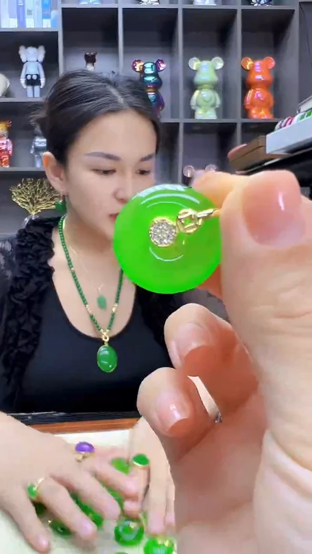 翡翠14K金镶嵌颈饰丹丹diy劲饰