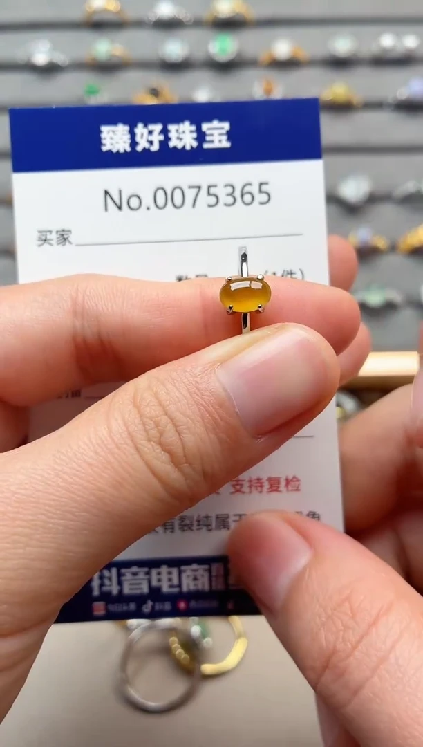 银S925镶嵌戒指翡翠1