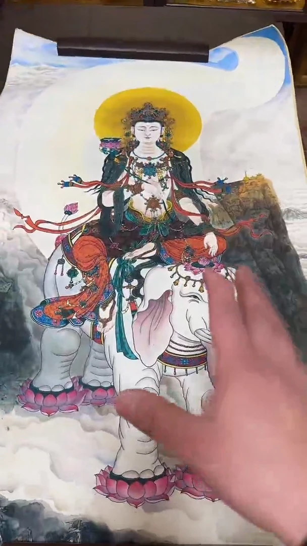 卷轴画【主播精品】高端卷轴画——唐卡普贤162