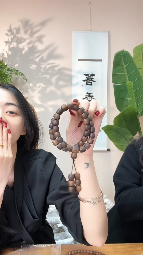 【闪购商品】沉香手串鼓珠双圈海南莺歌岭绿棋多样性发其一21g