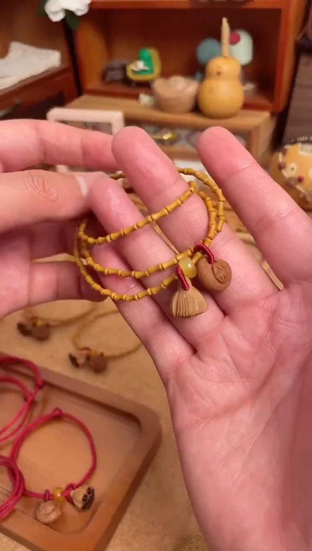 竹节手串一物一拍好运连连三圈加黄跑环