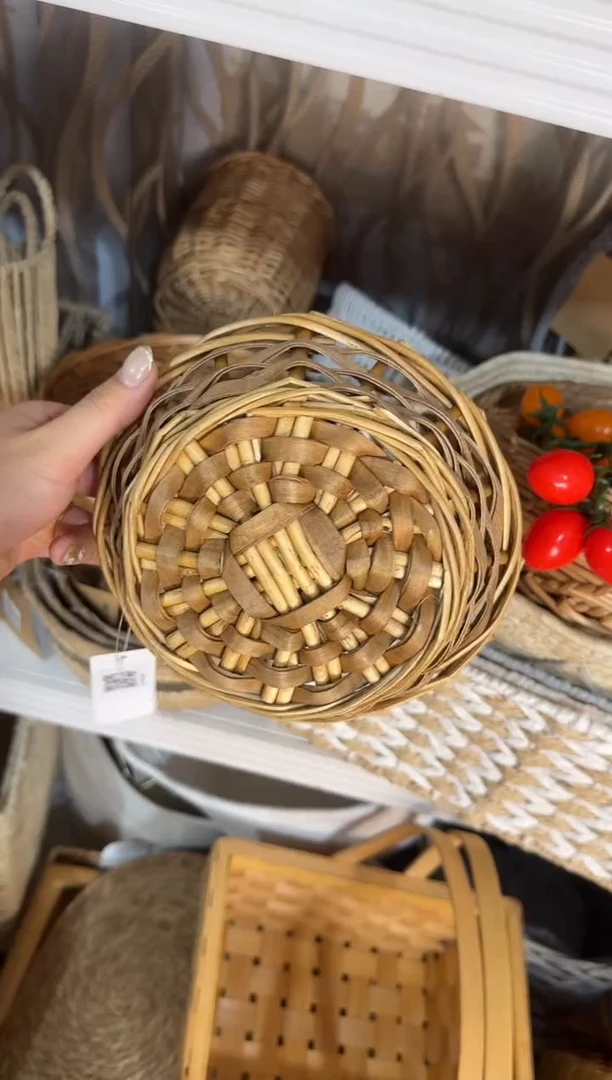 用****8微瑕捡漏 柳编圆形小果盘