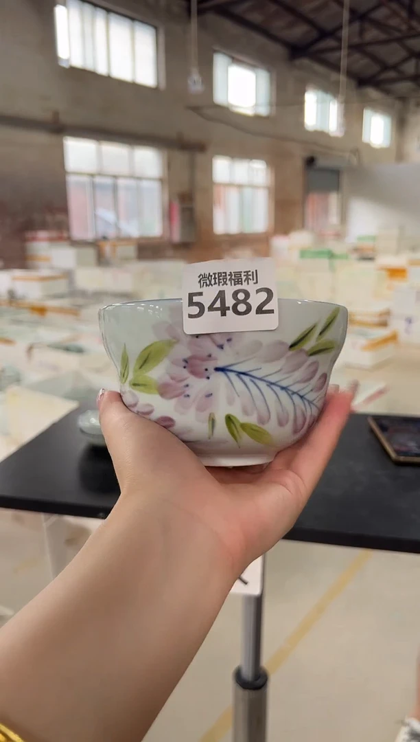 碗景德镇高温釉下手绘陶瓷微瑕