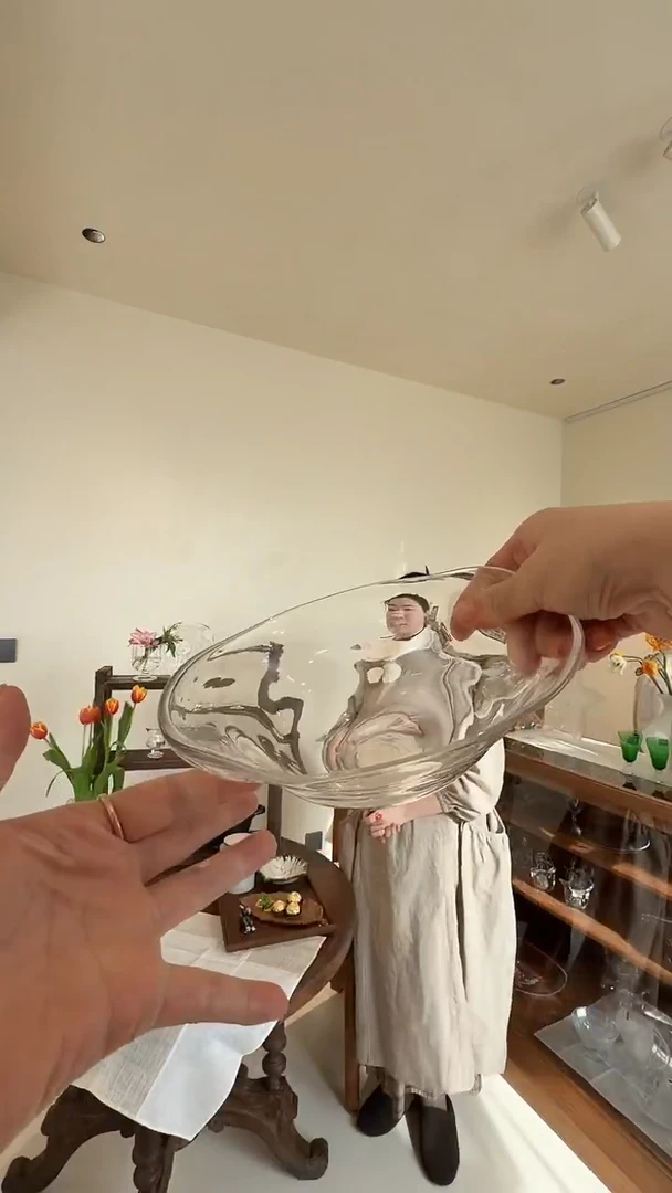 茶道摆件0000蛋清斗笠碗8503