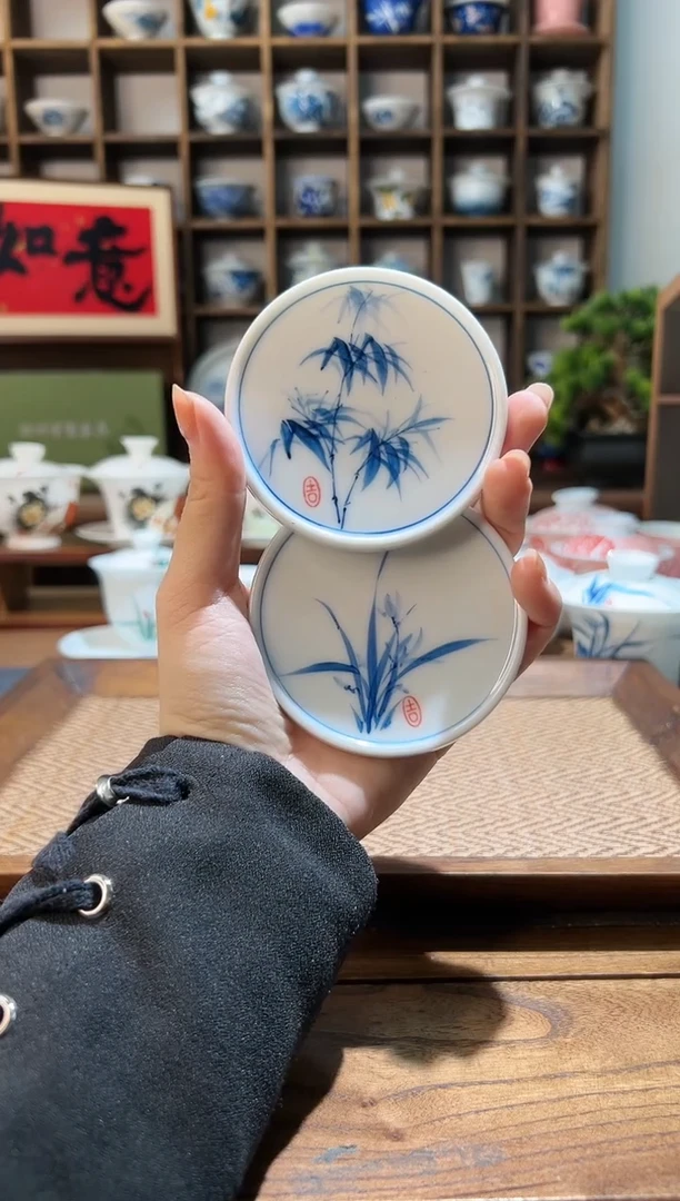 【闪购商品】竹子杯垫+兰花杯垫        