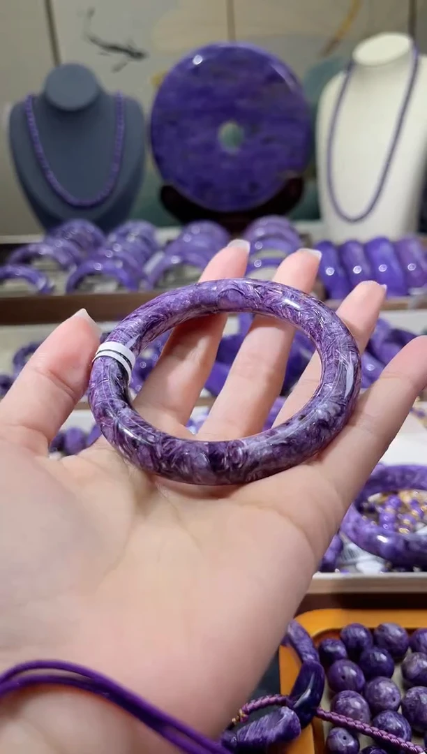 查罗石（紫龙晶）未镶嵌手绳圆条55