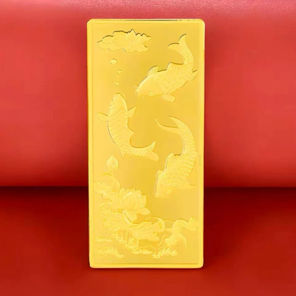 [抖音质检 现货]足金9999金条投资金条10g年年有余金条黄金实心